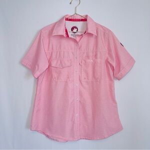 Canada Short-Sleeve Button-Down Shirt in Light Pink 💖
